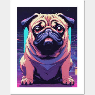 80's Disco Pug Posters and Art